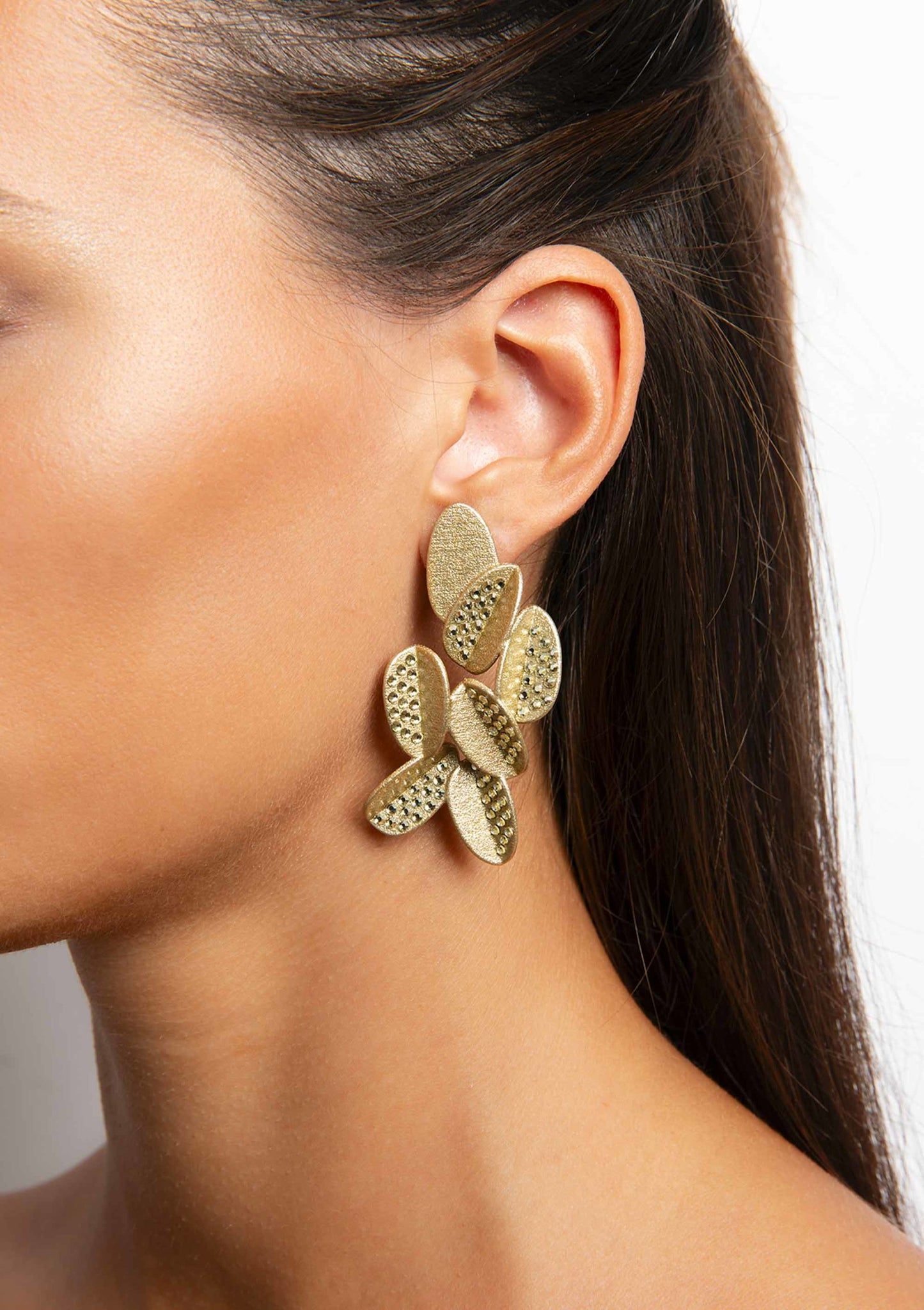Crystal Leaves Earrings 2