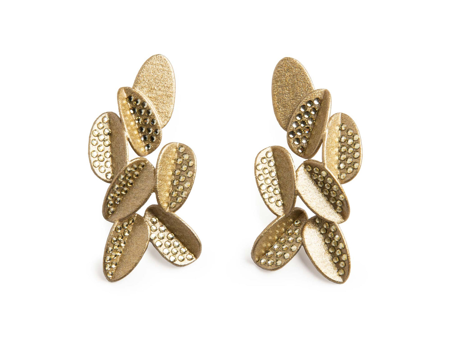 Crystal Leaves Earrings 2