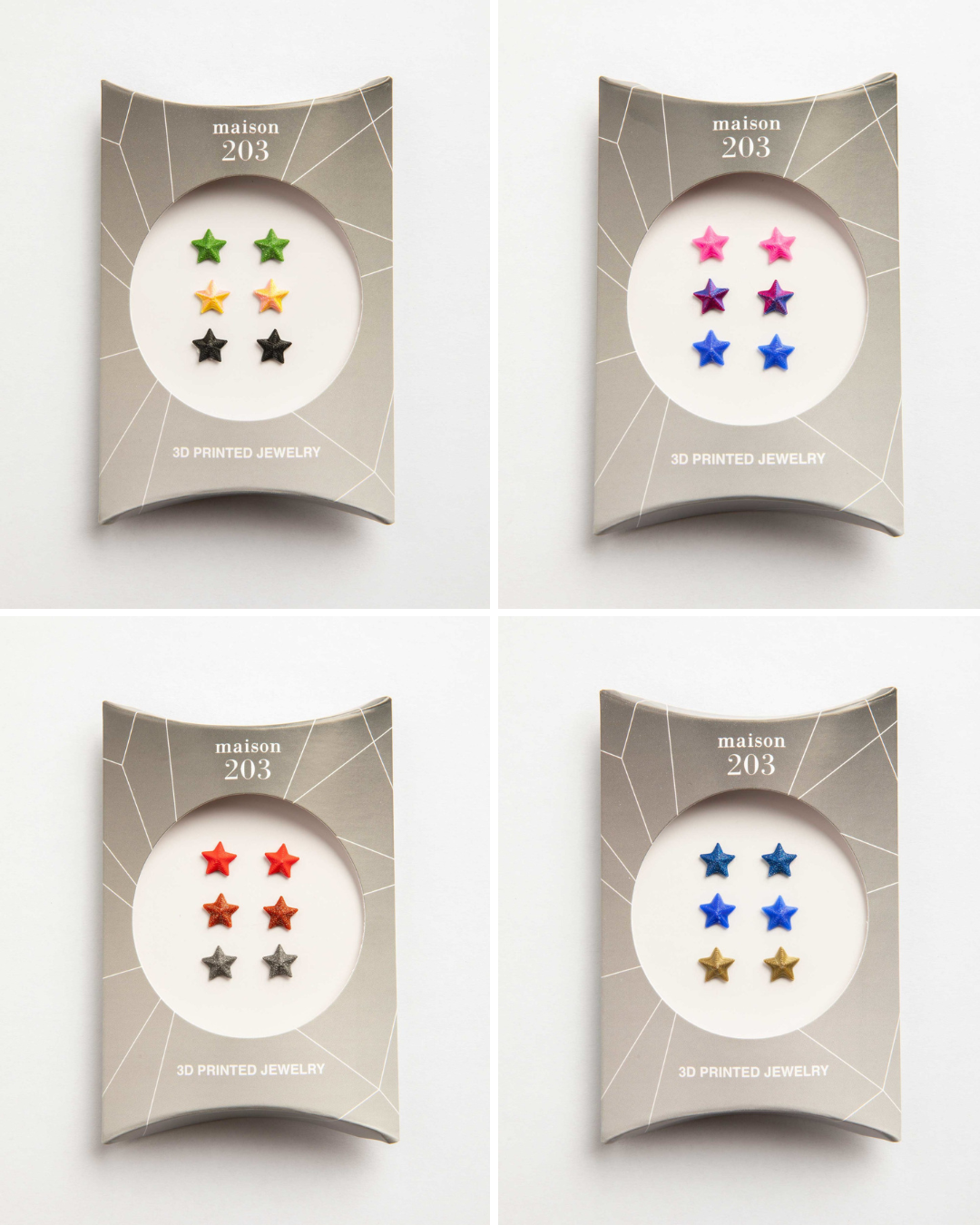 Hopestar Earrings (3 Pairs) - 3D Lab