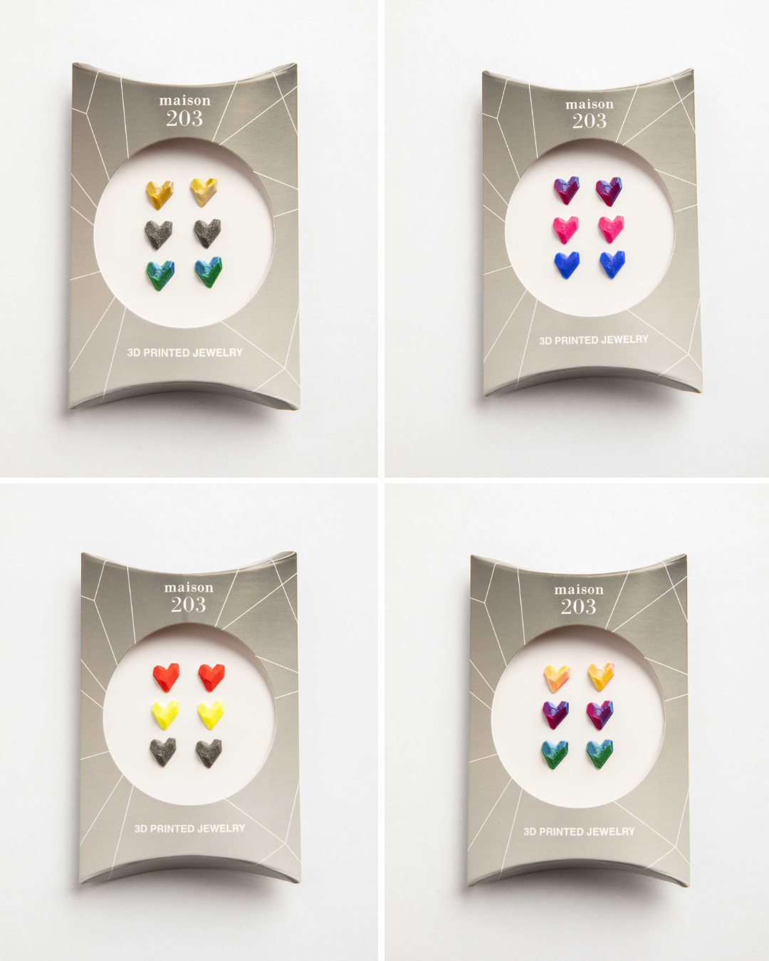 Heart Earrings (3 Pairs) - 3D Lab